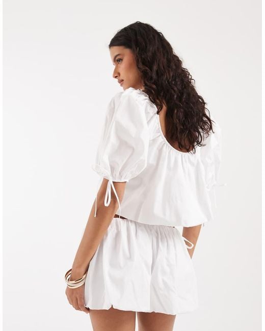 ASOS White Bubble Tie Side Shorts