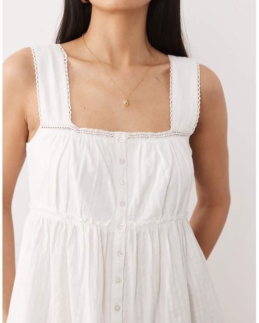 Iisla & Bird White Button Down Mini Beach Dress