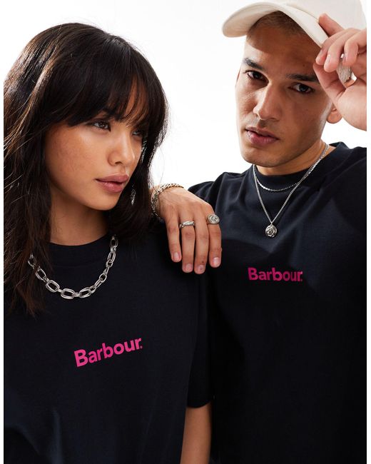 X asos - marquee - t-shirt unisex nera con logo di Barbour in Black