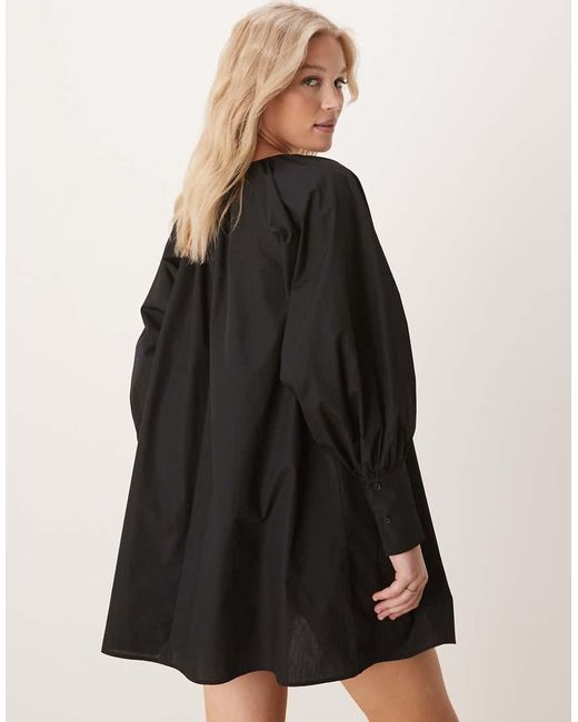 ASOS Mini-Jurk Met Brede Manchetten in het Black
