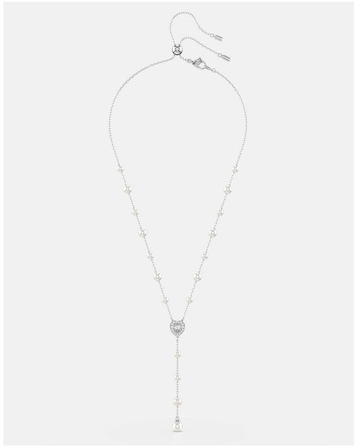 Swarovski White X Ariana Grande Y Necklace With Rhodium Plate