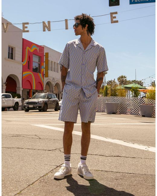 adidas Originals 'summer Club' All Over Logo Print Short Sleeve Shirt for  Men | Lyst UK