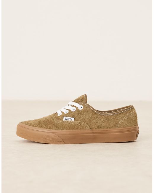 Authentic - baskets en daim duveteux avec semelle en gomme - olive Vans en coloris Natural