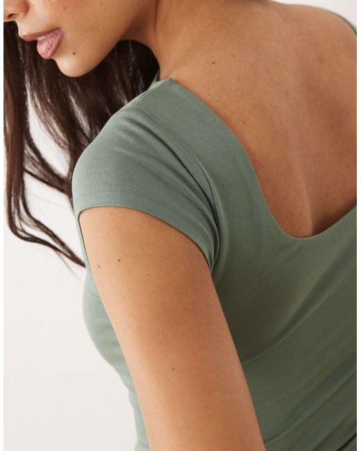 Abercrombie & Fitch Natural Reversible Scoop Neck Top With Removable Bra