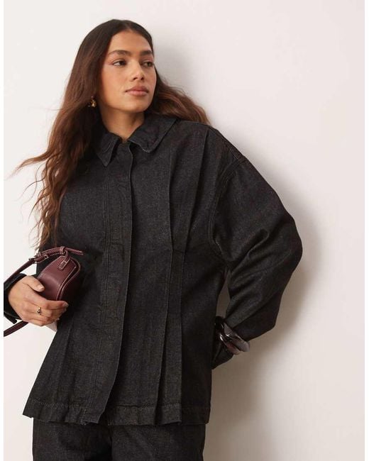 ASOS Black Cinched Shirt Co-Ord