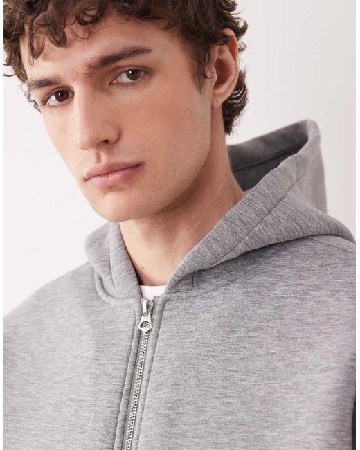 Weekday Gray Simon Zip Through Hoodie for men