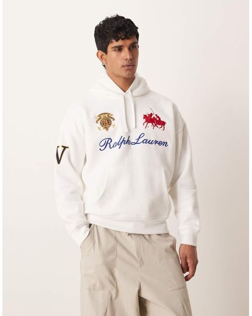 Polo Ralph Lauren Natural Chest Script Crest Logo Hoodie for men