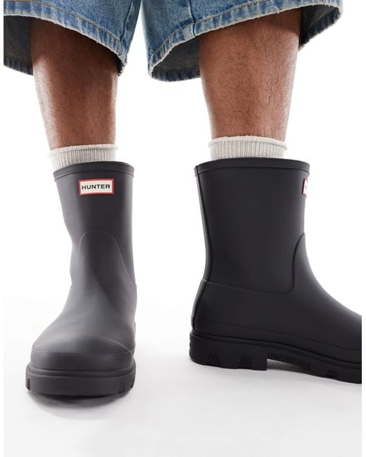 Hunter Blue Unisex Downpour Short Wellington Boot for men