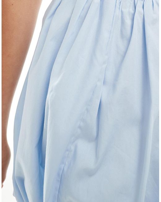 ASOS Blue Cotton Poplin Bubble Mini Skirt