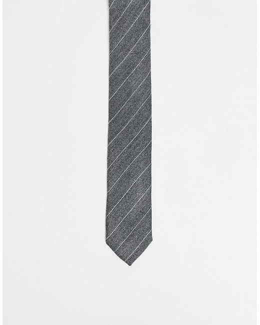 ASOS White Skinny Striped Tie