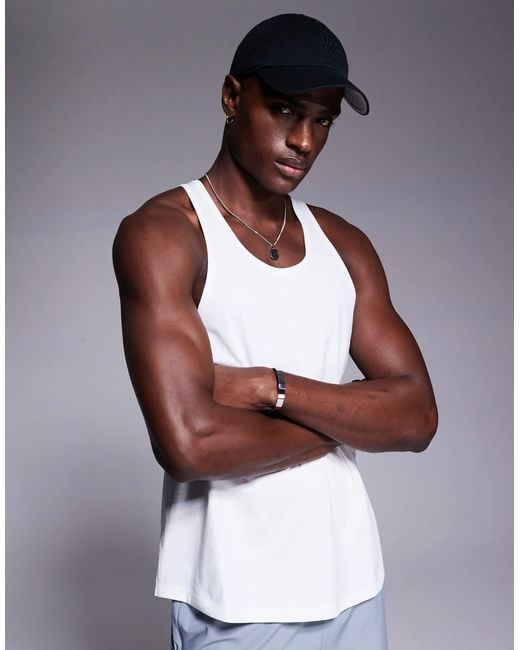 4505 White Performance Quick Dry Stringer Vest for men