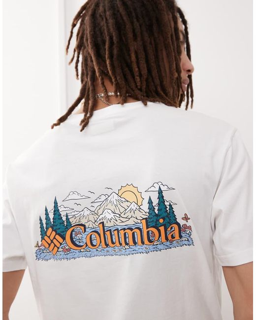 Columbia White Talbert Ridge Graphic T-shirt for men