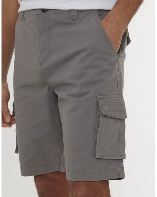 Threadbare Gray Cotton 'Bute' Cargo Shorts for men