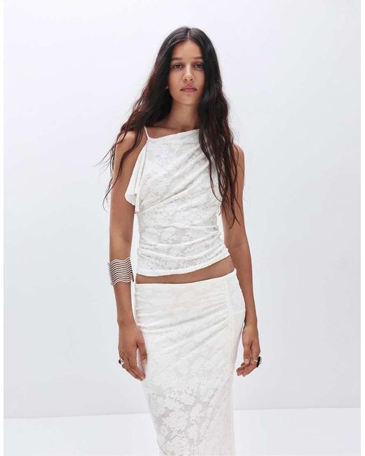 Pull&Bear White Asymmetric Cami Top