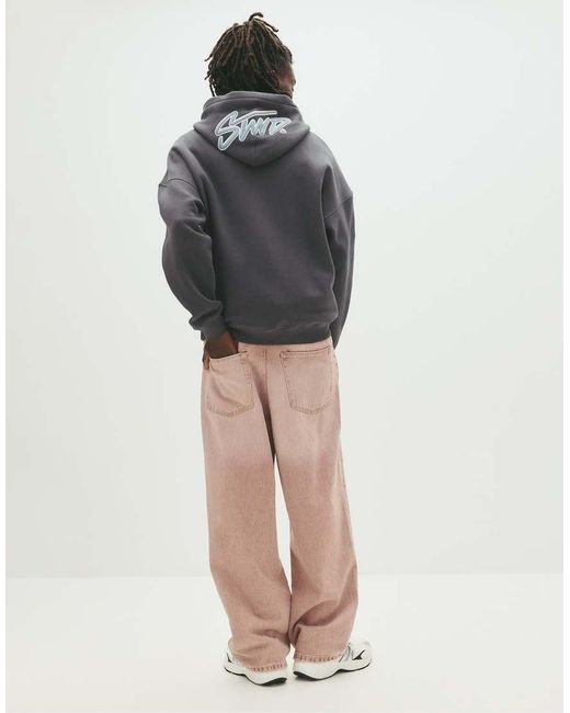 Pull&Bear Gray Stwd Hoodie for men