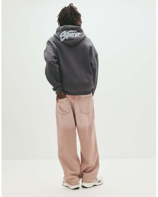 Pull&Bear Gray Stwd Hoodie for men