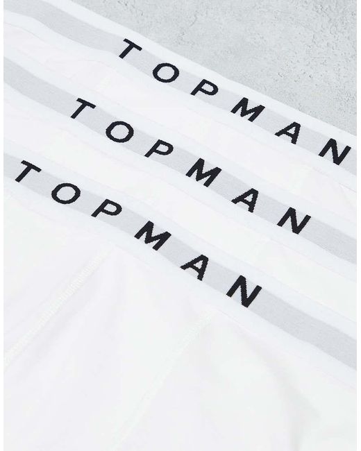 Topman White 3 Pack Trunks for men