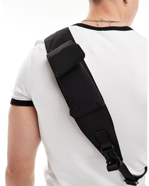 ASOS Black Sling Bag With Front Pocket for men