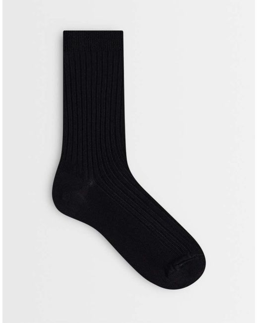 TOPSHOP Black Lillie Ribbed Socks