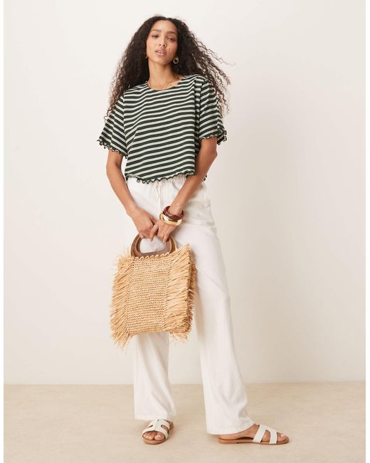 ASOS Green Lettuce Hem Cropped Tee
