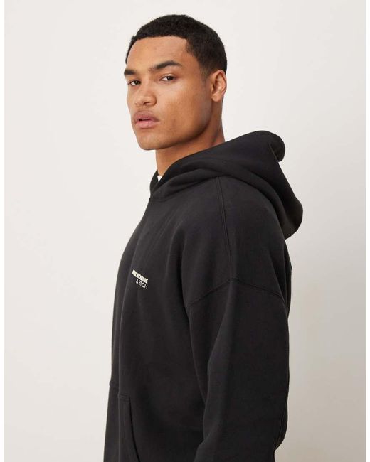 Abercrombie & Fitch Hoodie Met Logo Op De Borst En Zak Aan De Voorkant in het Black voor heren