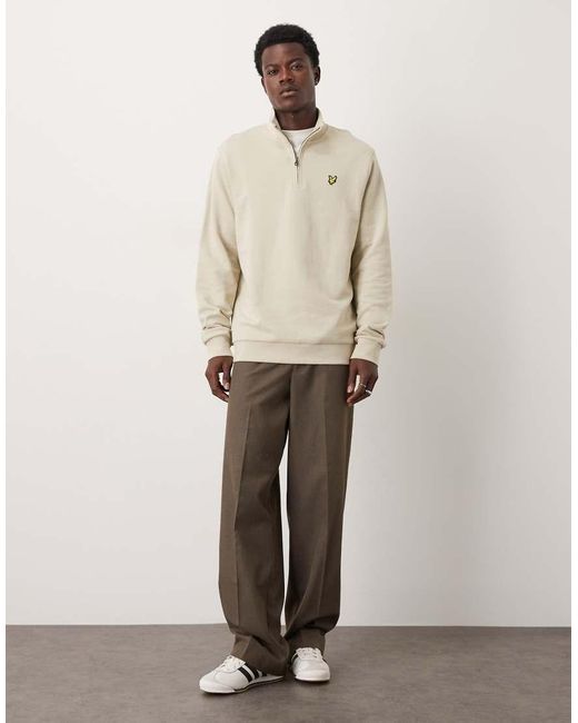 Lyle & Scott Natural Loopback Quarter Zip Sweat for men