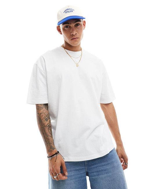 T-shirt oversize à imprimé tomates au dos ASOS pour homme en coloris White