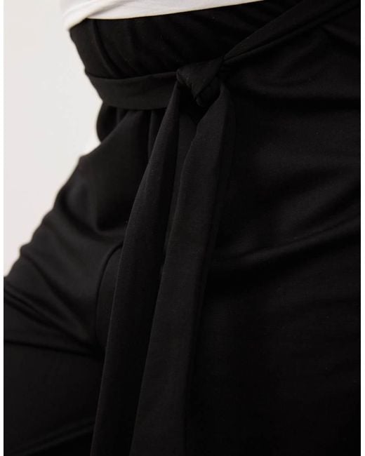 Mama.licious White Mamalicious Maternity Tie Waist Wide Leg Jersey Pants