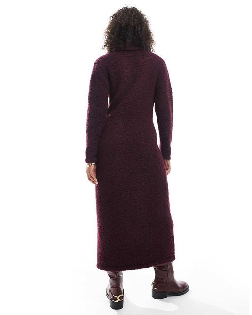 Native Youth Purple Soft Puff Knitted Polo Dress