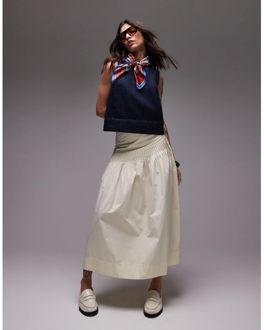 TOPSHOP Blue Denim Shell Top