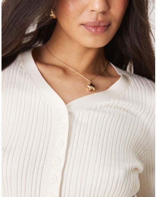 ASOS White Button Front V Neck Cardigan With Frill