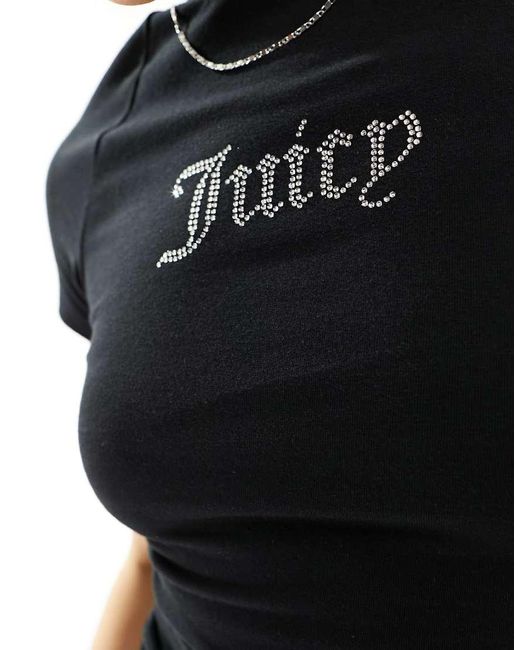 Juicy Couture Black Diamante Logo Baby T-Shirt