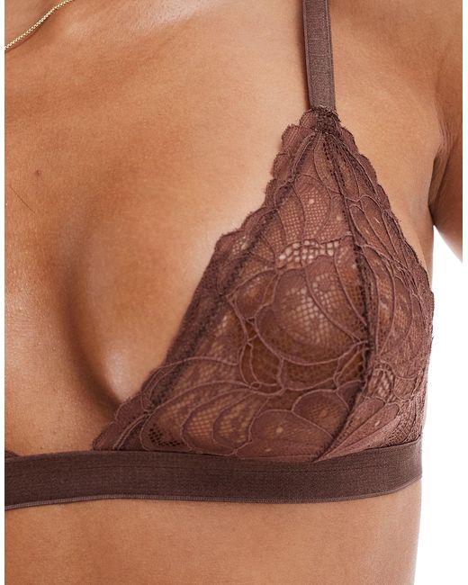 ASOS Brown Sienna Lace Classic Triangle Bra