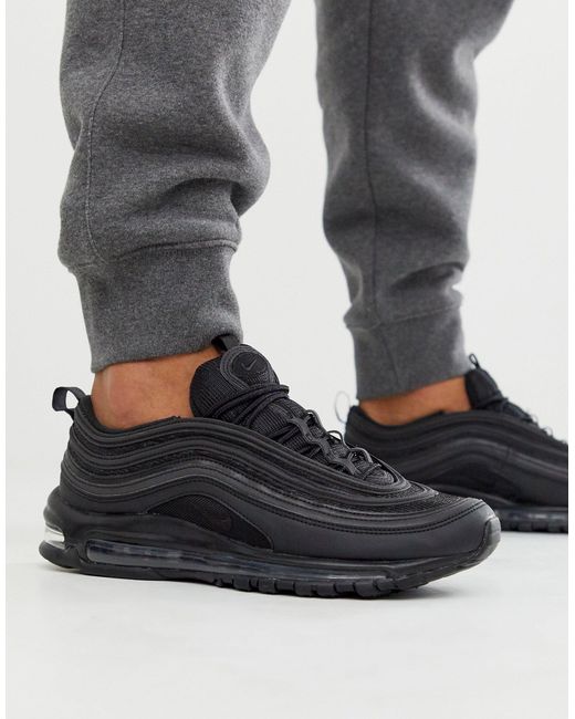 nike black and white air max 97 trainers