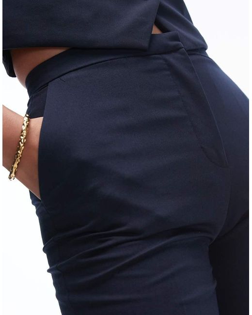 Pantalones De Traje De Corte Slim De (Parte De Un Conjunto) Mango de color Blue