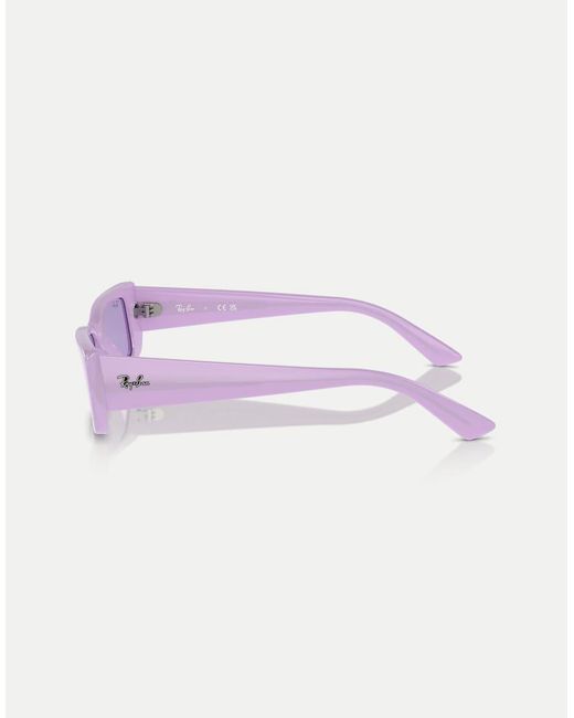 Ray-Ban Purple Teru Rectangle Sunglasses With Lens