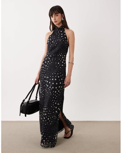 ASOS Women's Chiffon High Neck Midi Dress