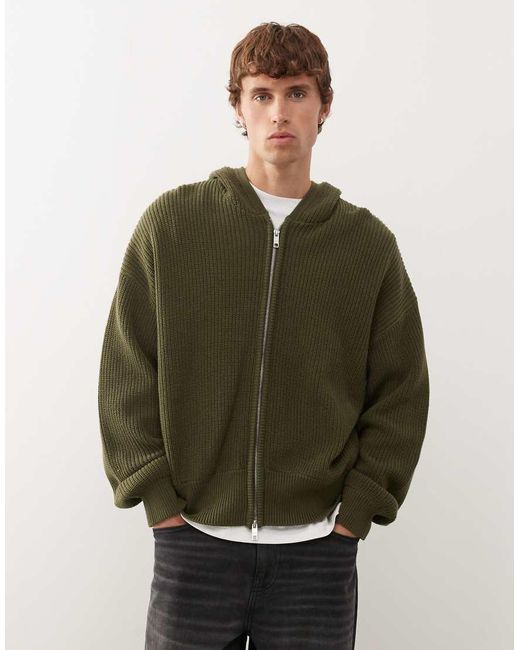 Weekday Gebreide Hoodie in het Green voor heren