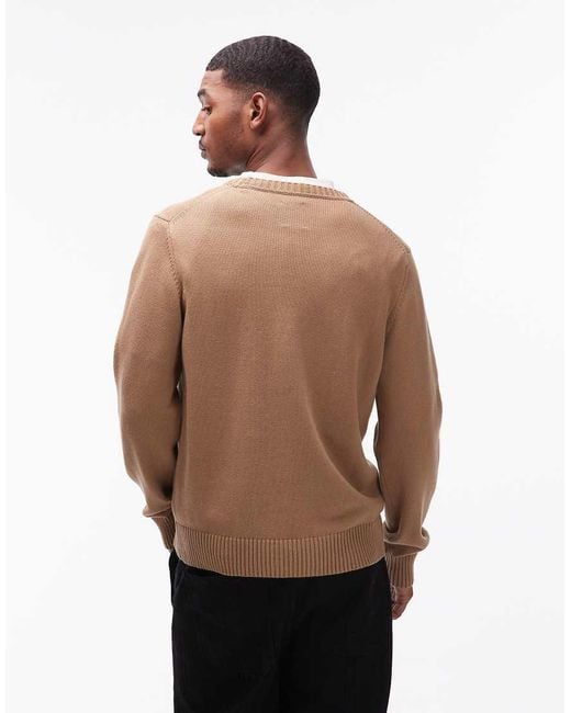 DOUBLE A by WOOD WOOD Natural Tay Lambswool Jumper for men
