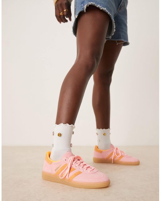 Handball spezial - baskets à semelle en caoutchouc - et orange Adidas Originals en coloris Pink