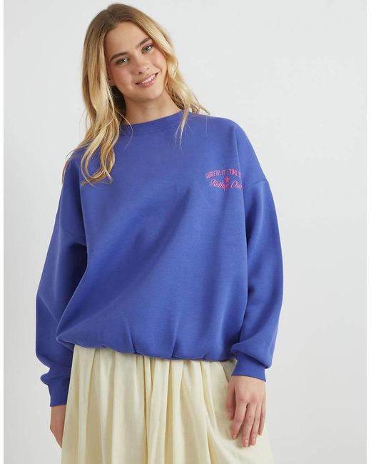Skinnydip London Blue London Wanted Cowboys Sweatshirt