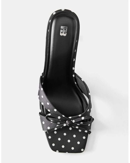Pull&Bear Black Polka Dot Heeled Sandals