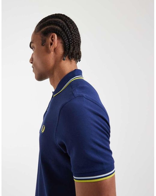 Fred Perry Blue Twin Tipped Polo Shirt for men