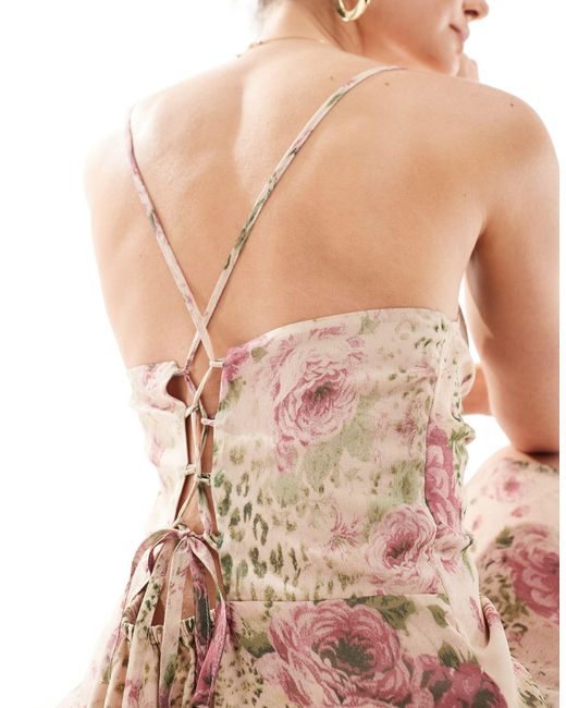 Miss Selfridge Pink Chiffon Cowl Maxi Slip Dress