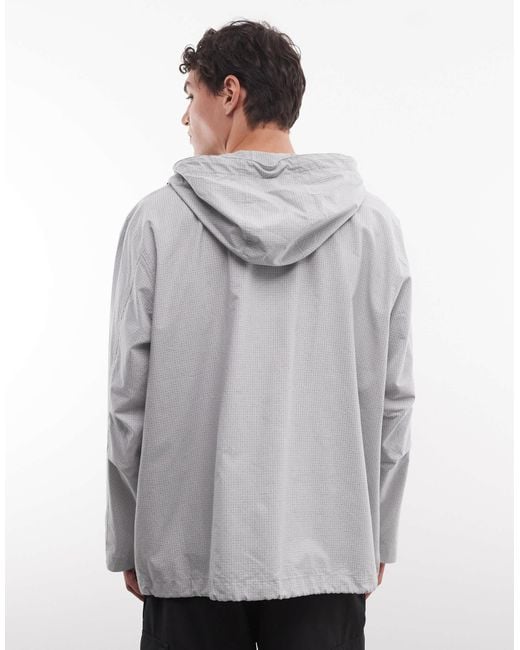 ASOS Gray Oversized Ripstop Windbreaker Jacket for men