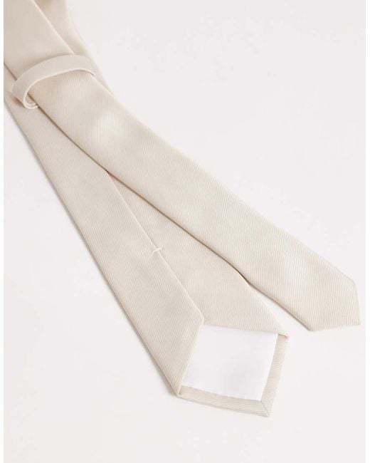 ASOS White Textured Satin Tie for men