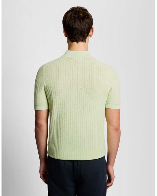 Lyle & Scott Green Mid Knits Superfine Knitted Bomber Polo for men