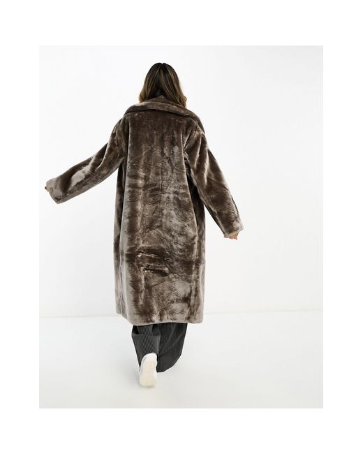 ASOS Black Oversized Faux Fur Maxi Coat