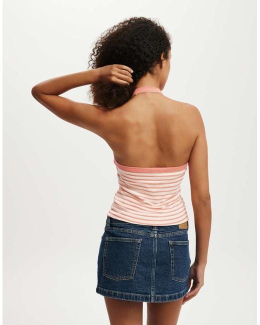 Cotton On Blue Alexa Button Front Halter