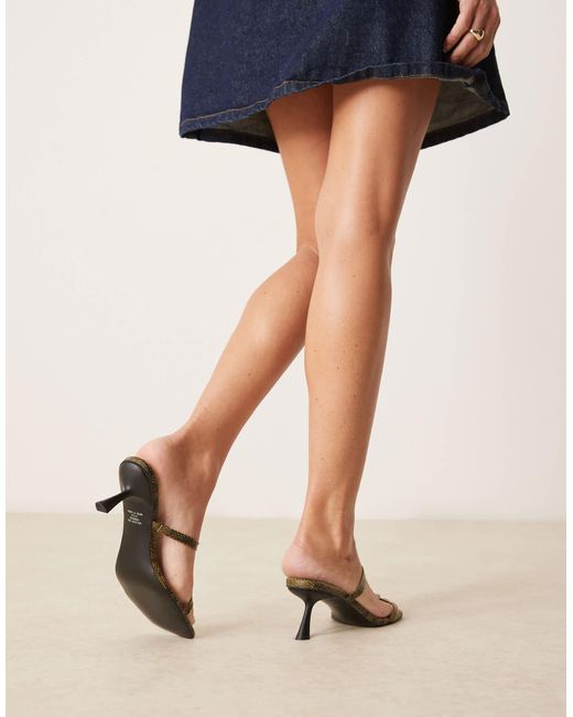 ASOS Natural Hercules Minimal Mid Heeled Mules